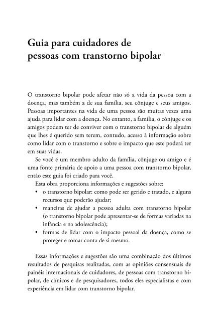 Guia para cuidadores de pessoas com transtorno bipolar - IPq