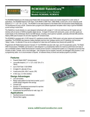 RCM3600 RabbitCore - Delmation