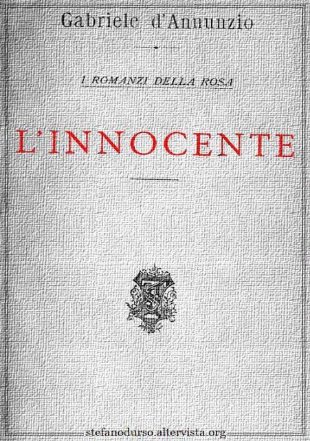 &quot;L'innocente&quot; di Gabriele D'Annunzio - Altervista