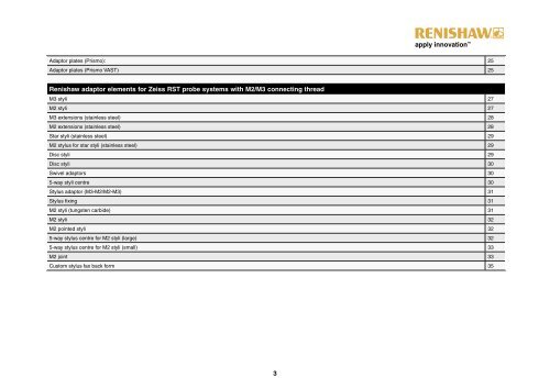 Styli for Zeiss applications - technical specification - KODA