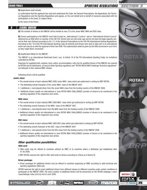 technical regulations - Red Line Oil Karting Championships