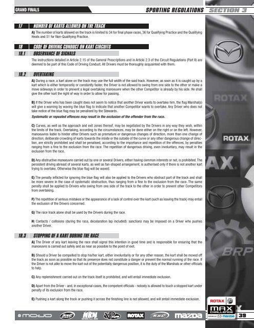 technical regulations - Red Line Oil Karting Championships