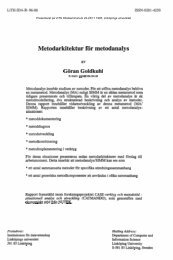 Metodarkitektur for metodanalys - VITS