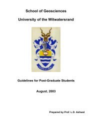 School of Geosciences University of the Witwatersrand - AfricaArray