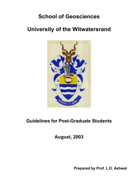 School of Geosciences University of the Witwatersrand - AfricaArray