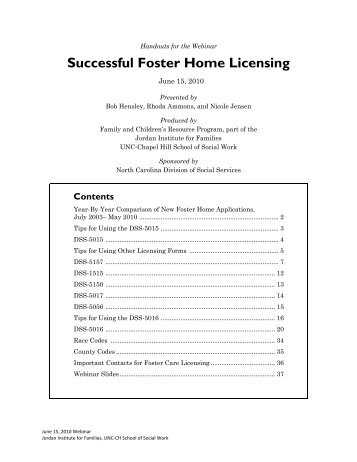 Successful Foster Home Licensing in NC - Training Matters