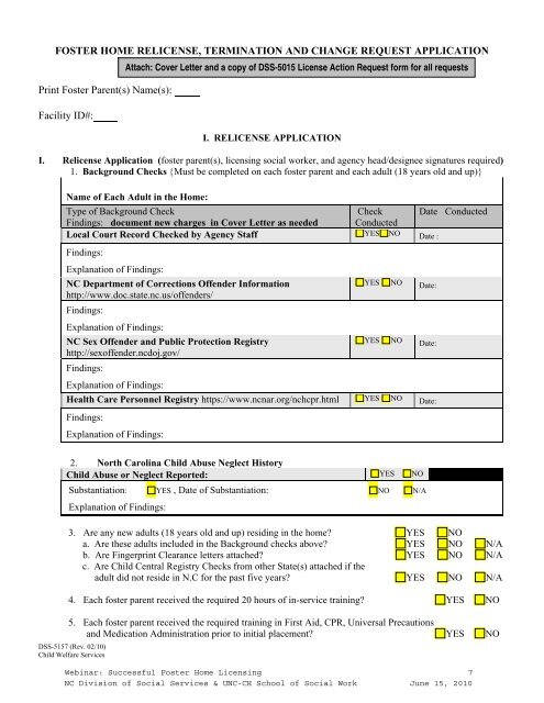 Successful Foster Home Licensing in NC - Training Matters