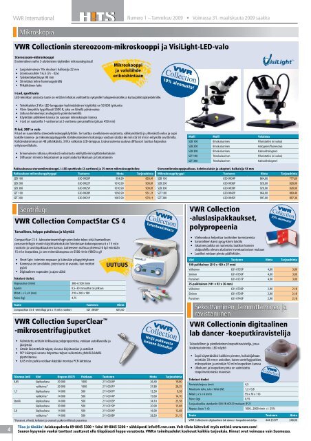 VWR Collectionin ergonomiset ja korkealuokkaiset pipetit VWR ...