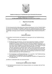 Gebührenordnung zur Friedhofsordnung - Ronshausen