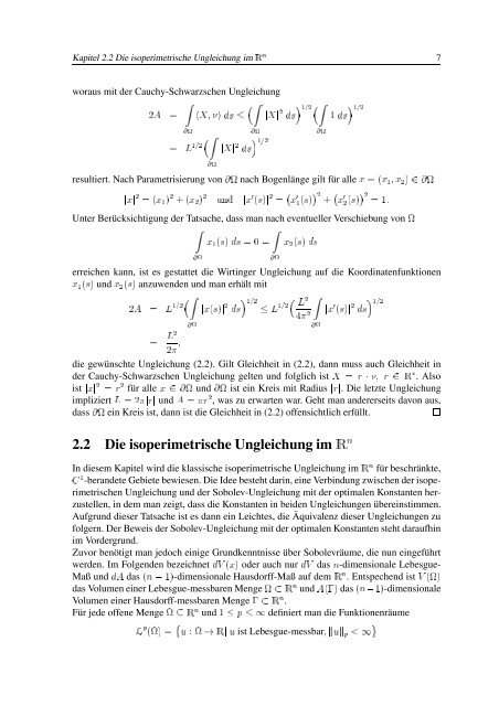 Die isoperimetrische Ungleichung auf ... - Universität Tübingen