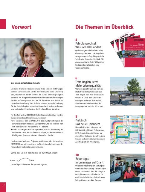 BERNMOBIL-Magazin zum Fahrplanwechsel 2013