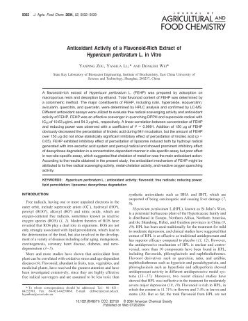 Antioxidant Activity of a Flavonoid-Rich Extract of Hypericum ...