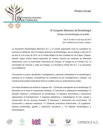 convocatoria - Asociación Etnobiológica Mexicana, AC
