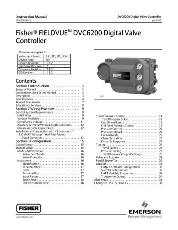 FisherÂ® FIELDVUE DVC6200 Digital Valve Controller