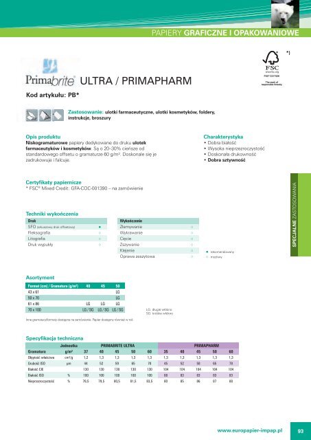 Papiery niepowlekane (PDF 1,3 MB) - Europapier