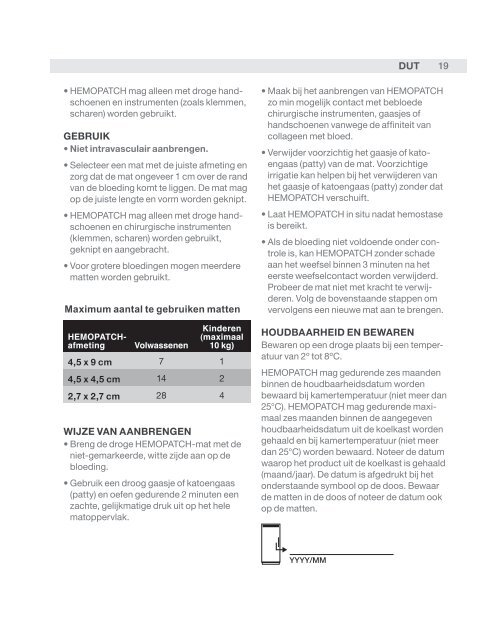 HemopatcH Sealing Hemostat - Hemopatch Instructions For Use