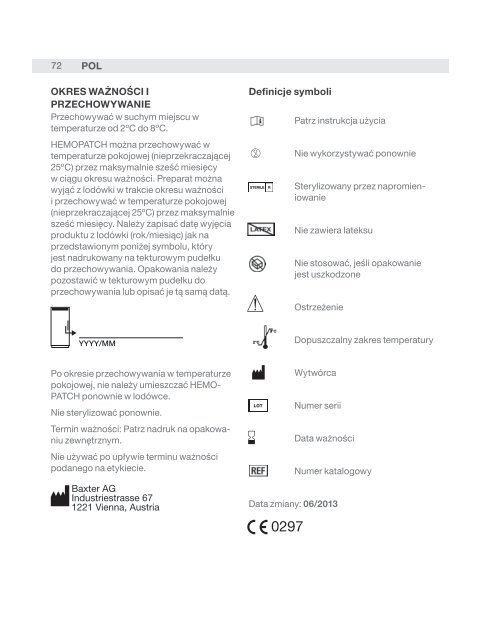 HemopatcH Sealing Hemostat - Hemopatch Instructions For Use