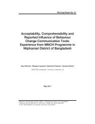 Acceptability, Comprehensibility and Reported Influence - BRAC ...