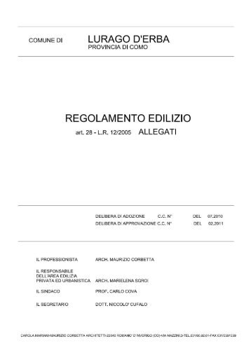 regolamento edilizio - allegati - Comune di Lurago D'Erba