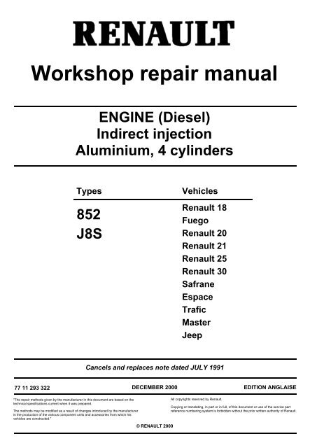 Workshop repair manual - MatraSport.dk