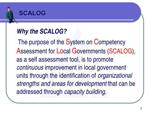 What is SCALOG - LGRC DILG 10