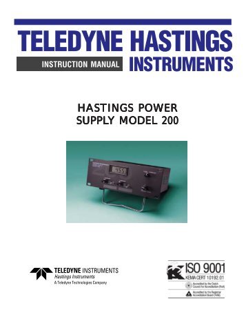 Model-200 - Teledyne Hastings Instruments