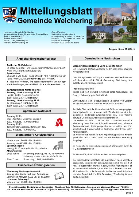 Mitteilungsblatt - Weichering