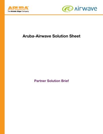 Aruba-Airwave Solution Sheet - Moonblink