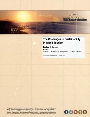 The Challenges to Sustainability in Island Tourism - School of Travel ...