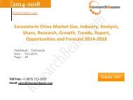 Excavatorin China Market Size, Industry, Analysis, Share, Research, Growth, Trends 2014-2018