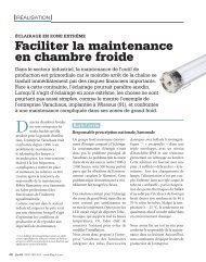 Faciliter la maintenance en chambre froide - Sammode