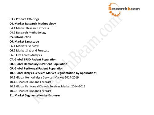 Global Dialysis Services Market Size, Industry, Analysis, Share, Growth, Trends 2015-2019 at ResearchBeam