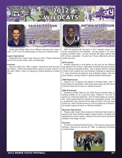 2012 Information Guide - Weber State University Athletics