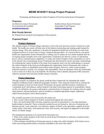 MESM 2009/2010 Group Project Proposal: - Bren School of ...