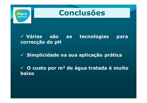 Correcção de pH em Água de Abastecimento