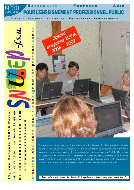 POUR L'ENSEIGNEMENT PROFESSIONNEL PUBLIC - snuep