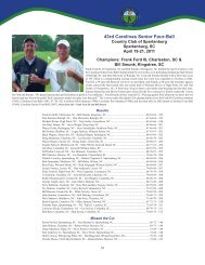 43rd Carolinas Senior Four-Ball - Carolinas Golf Association