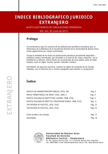 indice bibliografico juridico extranjero - Facultad de Derecho ...