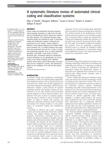 A systematic literature review of automated clinical coding and ...