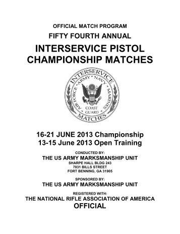 Official Match Program - US Navy Marksmanship Team