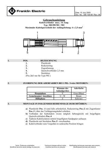 TerminationKit BA Deutsch.pdf - Franklin Electric Europa