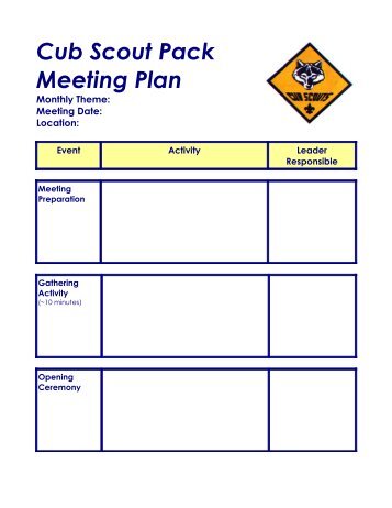 senior patrol leader worksheet meeting date