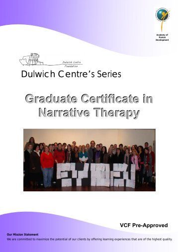 Dulwich Centre series: Graduate Certificate in Narrative Therapy