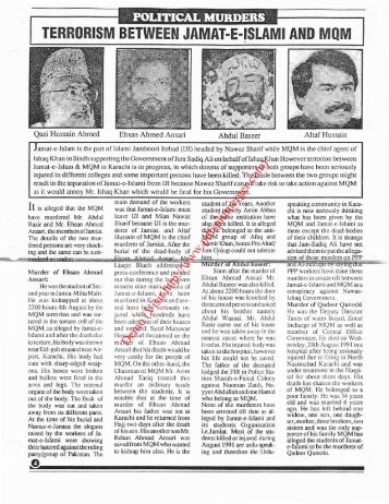 MQM As A Terrorist Organization Since 1992 Part 4A of 4 - Sindhi ...