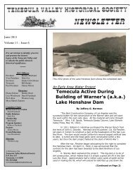 Lake Henshaw Dam - Temecula Valley Historical Society