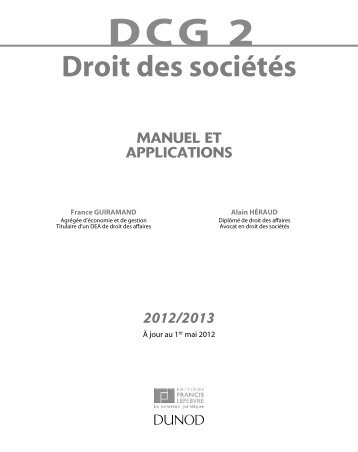 DCG 2 - Droit des societes - Dunod