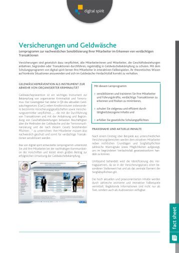 Versicherungen und Geldwäsche - Compliance Training