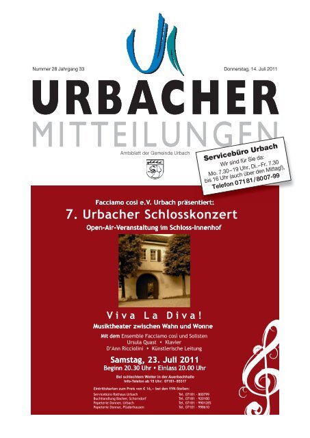 7. Urbacher Schlosskonzert - Gemeinde Urbach