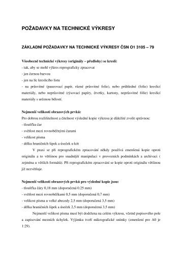 POŽADAVKY NA TECHNICKÉ VÝKRESY - eAMOS