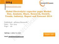 Global Electrolytic capacitor paper Market Size, Analysis, Growth, Trends 2014